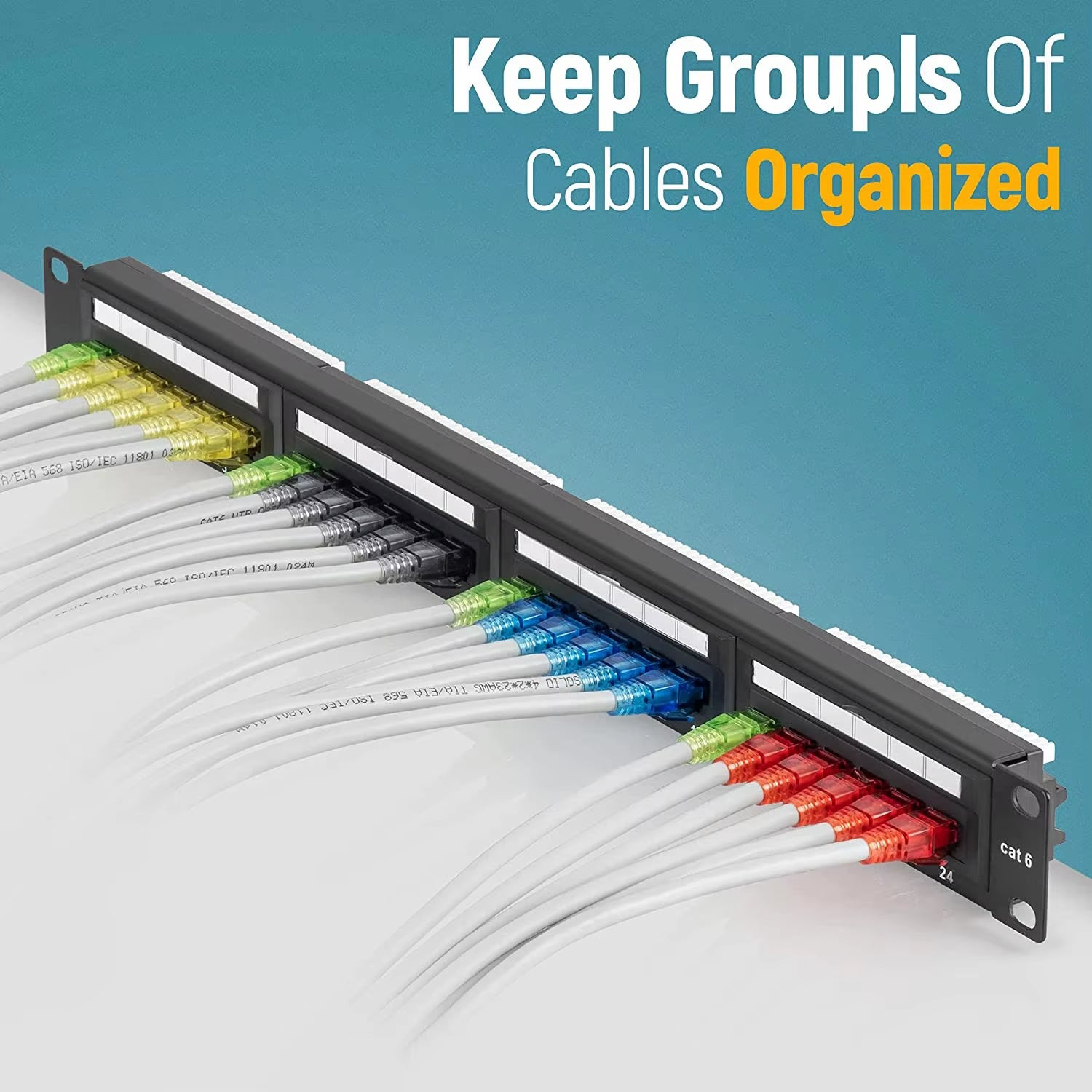 50PCS RJ45 Cat6 Pass through Connectors, Assorted Colors EZ to Crimp Modular Plug for Solid or Stranded UTP Network Cable