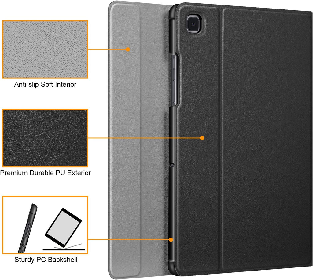 Keyboard Case for Samsung Galaxy Tab A7 10.4 Inch 2022/2020 Model (SM-T500/T503/T505/T507/T509), Slim Lightweight Stand Cover W/Magnetically Detachable Wireless Bluetooth Keyboard, Black